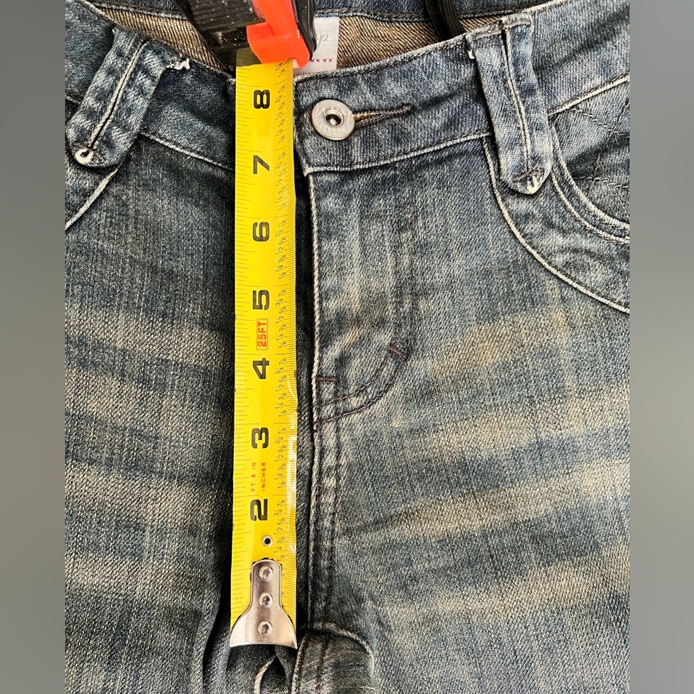 Wrap London Funky Denim Jeans with Light Tan at Top, Size 6 - Picture 5 of 16
